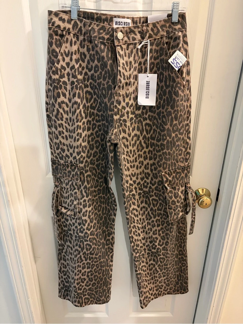 Disclosure Women’s Leopard Wide-Leg Cargo Pants - Brown Leopard